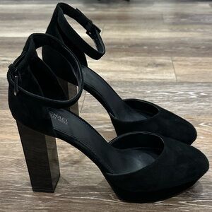 Michael Kors Black Suede Block Heels